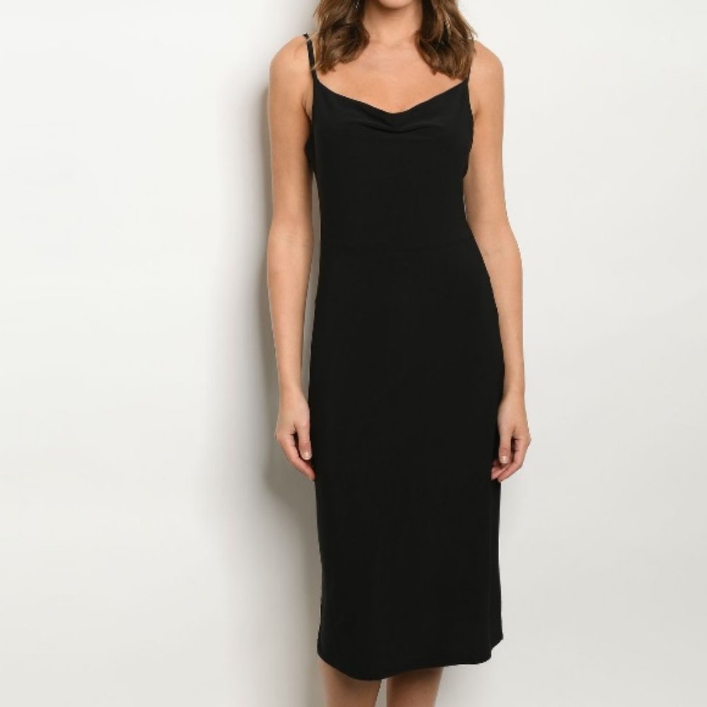 Little Black Dress Midi Slip Dress